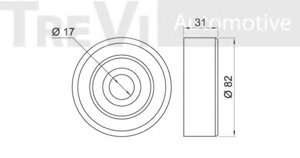 TREVI AUTOMOTIVE TA1374 Deflection/Guide Pulley, v-ribbed belt